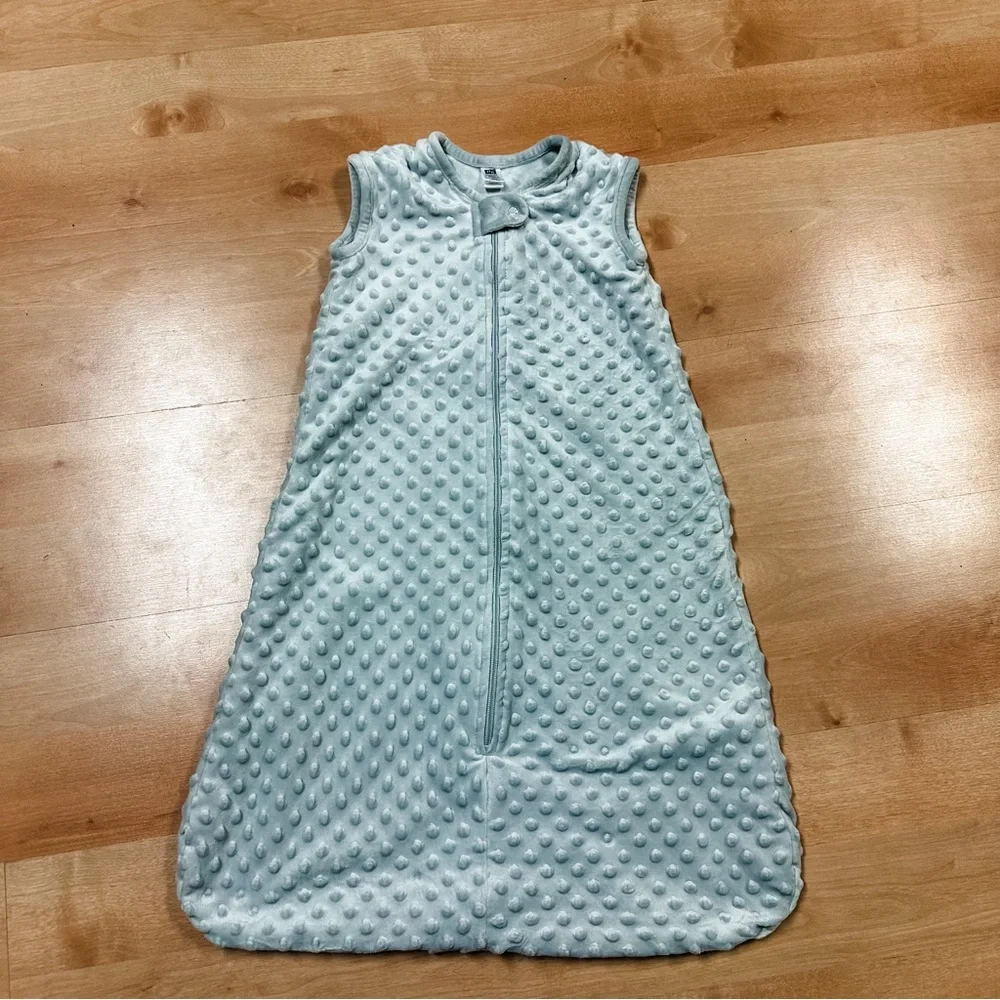 Hudson Baby Gray Velour Mink Zip Up Sleep Sack Size 12-18M